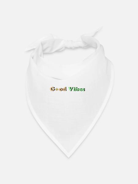 Good Vibes - Bandana Dreieckstuch - Weiß