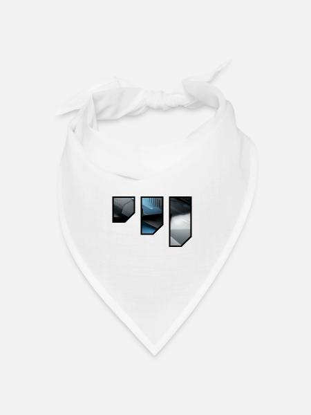 Futuristisches Techno Abstraktes Muster - Bandana Dreieckstuch - Weiß