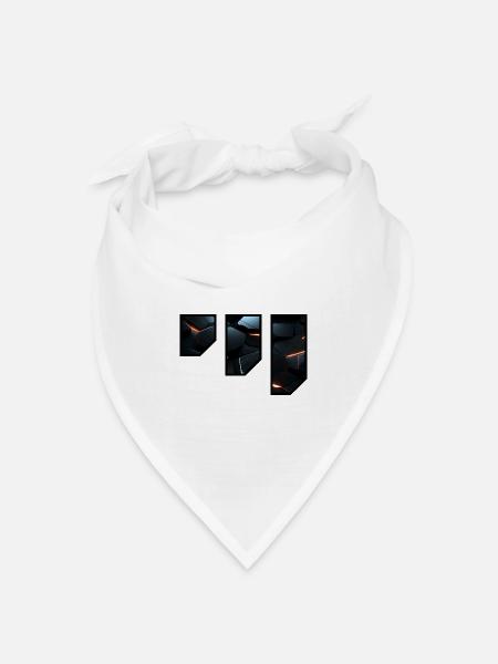 Futuristisches geometrisches Lichtmuster - Bandana Dreieckstuch - Weiß
