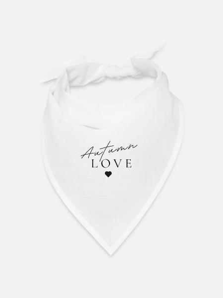 Autumn Love | Minimalistisches Herbst Design - Bandana Dreieckstuch - Weiß