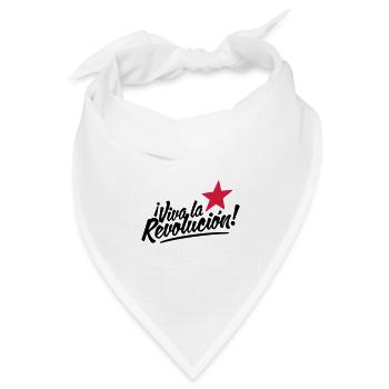 viva la revolucion - revolution! - Bandana Dreieckstuch - Weiß - Vorne