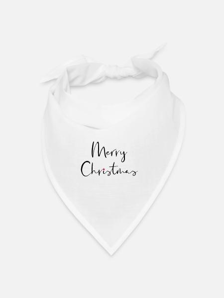 Merry Christmas Stern Geschenk Weihnachten - Bandana Dreieckstuch - Weiß