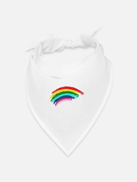 Rainbow Regenbogen Hope - Bandana Dreieckstuch - Weiß