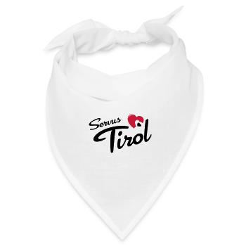 Servus Tirol mit Herz - Bandana Dreieckstuch - Weiß - Vorne