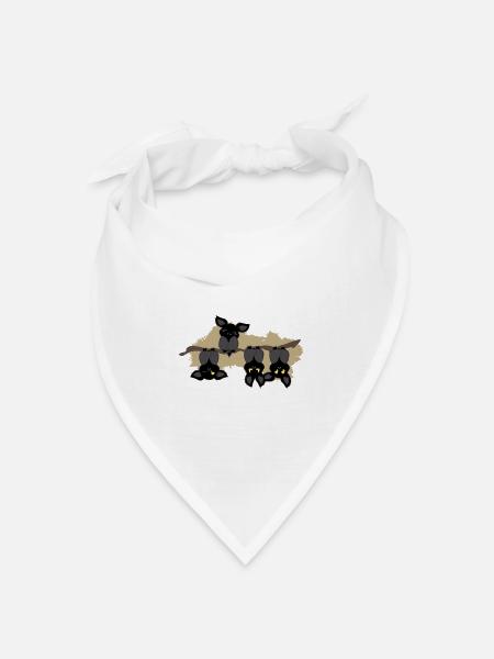 Fledermaus andersrum - Bandana Dreieckstuch - Weiß