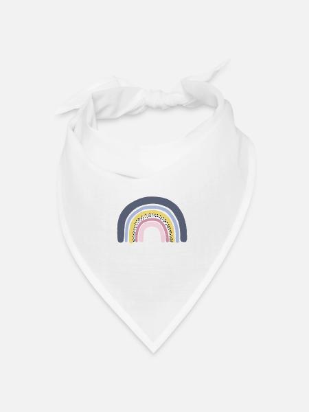 Regenbogen pastell - Bandana Dreieckstuch - Weiß