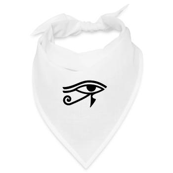 Horusauge Auge des Horus ägyptische Hieroglyphe - Bandana Dreieckstuch - Weiß - Vorne