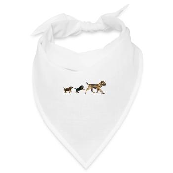 Border family (Martine) helle Textilien - Bandana Dreieckstuch - Weiß - Vorne