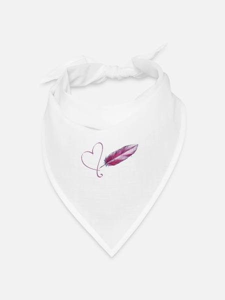 Kleine LiebesFeder - Sonja Ariel von Staden - Bandana Dreieckstuch - Weiß