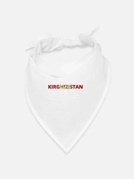 Flagge von Kirgisistan - Bandana Dreieckstuch - Weiß