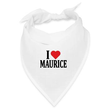 T-Shirt Ich liebe Maurice T-Shirt Geschenkidee - Bandana Dreieckstuch - Weiß - Vorne