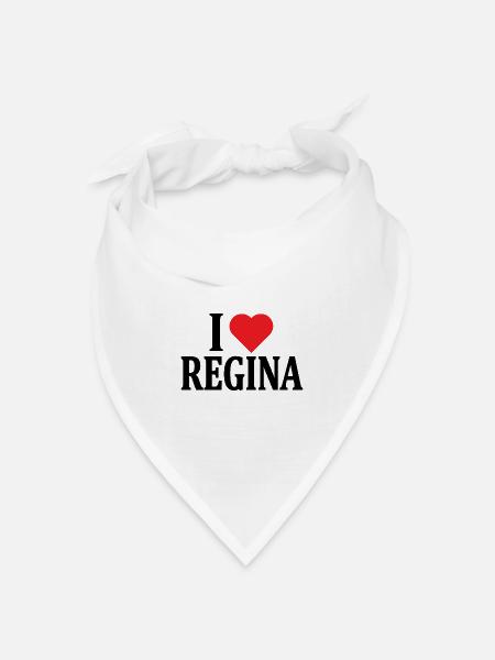 T-Shirt Ich liebe Regina T-Shirt Geschenkidee - Bandana Dreieckstuch - Weiß