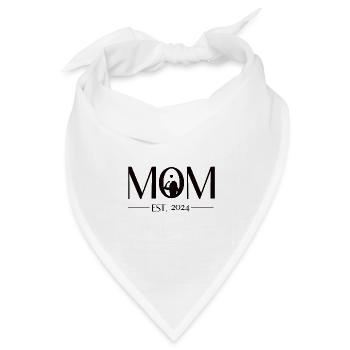 Mom to be - Mama est. 2024. Werdende Mutter - Bandana Dreieckstuch - Weiß - Vorne