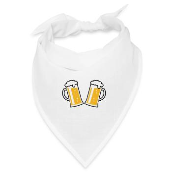 2 Maßkrüge Prosten (Bier / Bierseidel / 2C) - Bandana Dreieckstuch - Weiß - Vorne