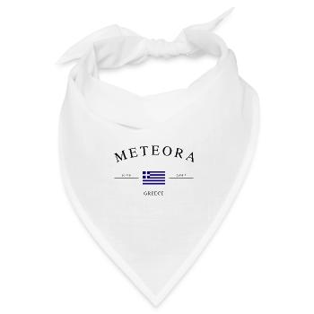 Meteora Griechenland – Urlaub Souvenir & Geschenk - Bandana Dreieckstuch - Weiß - Vorne