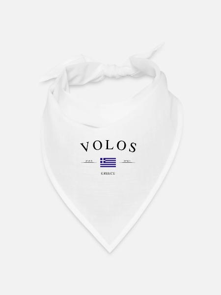 Volos Griechenland – Urlaub Souvenir & Geschenk - Bandana Dreieckstuch - Weiß