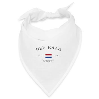Den Haag Niederlande – Urlaub Souvenir & Geschenk - Bandana Dreieckstuch - Weiß - Vorne