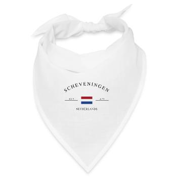 Scheveningen Niederlande Urlaub Souvenir Geschenk - Bandana Dreieckstuch - Weiß - Vorne