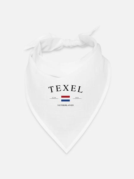 Texel Niederlande – Urlaub Souvenir & Geschenk - Bandana Dreieckstuch - Weiß