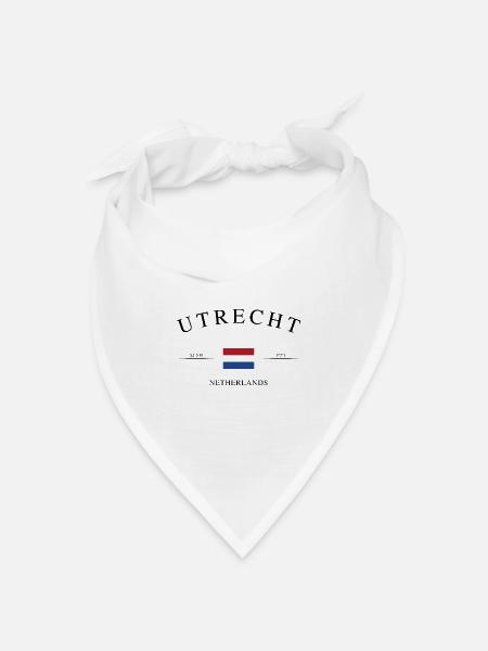 Utrecht Niederlande – Urlaub Souvenir & Geschenk - Bandana Dreieckstuch - Weiß
