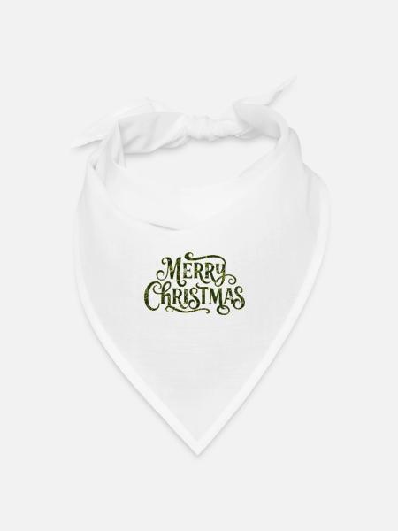 Grüne Vintage Weihnachtsbotschaft - Bandana Dreieckstuch - Weiß