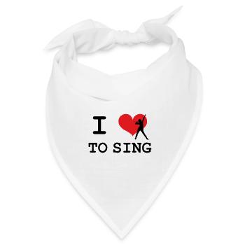 Ich liebe es zu singen - Bandana Dreieckstuch - Weiß - Vorne