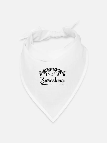 Barcelona - Bandana Dreieckstuch - Weiß