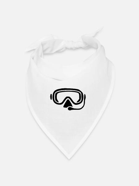 Taucherbrille tauchen Taucher Geschenk - Bandana Dreieckstuch - Weiß
