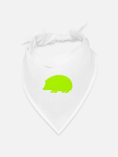 Neon Igel Silhouette - Bandana Dreieckstuch - Weiß