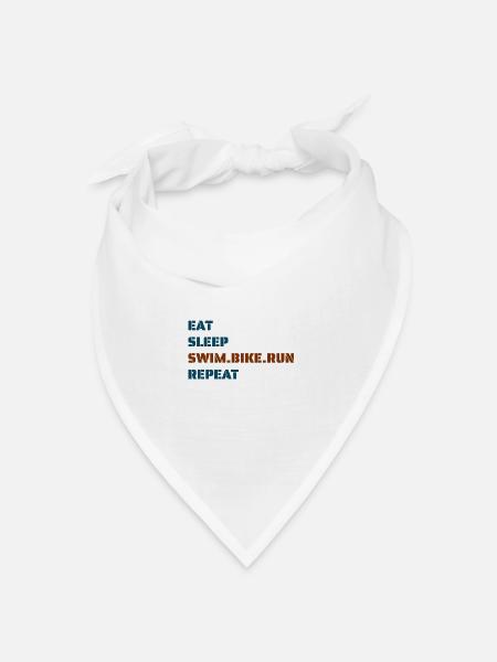 eatsleepswimbikerunrepeat - Bandana Dreieckstuch - Weiß
