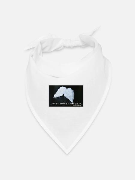 Engelflügel Psalm 91:4 - Bandana Dreieckstuch - Weiß