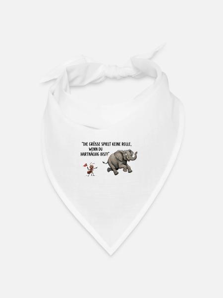 Die Grösse spielt keine Rolle - Bandana Dreieckstuch - Weiß