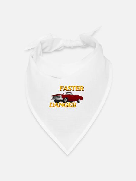 Faster Danger – Retro Muscle Car Vintage Cabrio. - Bandana Dreieckstuch - Weiß
