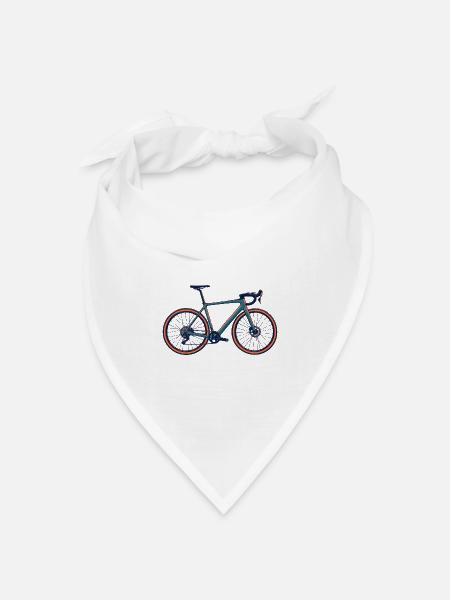 Rennrad Risograph - Bandana Dreieckstuch - Weiß