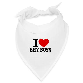 I Love shy boy  - Bandana Dreieckstuch - Weiß - Vorne