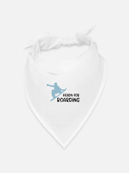 Snowboard - Bandana Dreieckstuch - Weiß