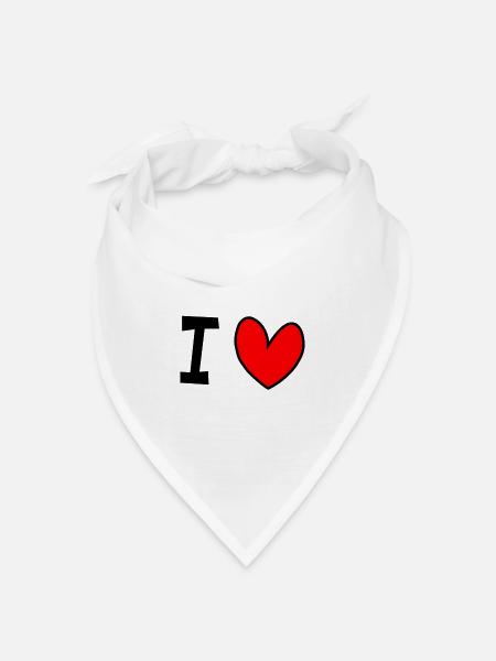 I love - Bandana Dreieckstuch - Weiß