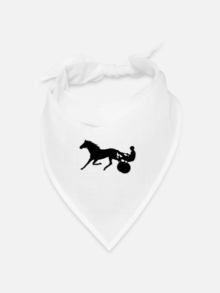 Traber Trabrennen Pferderennen - Bandana Dreieckstuch - Weiß
