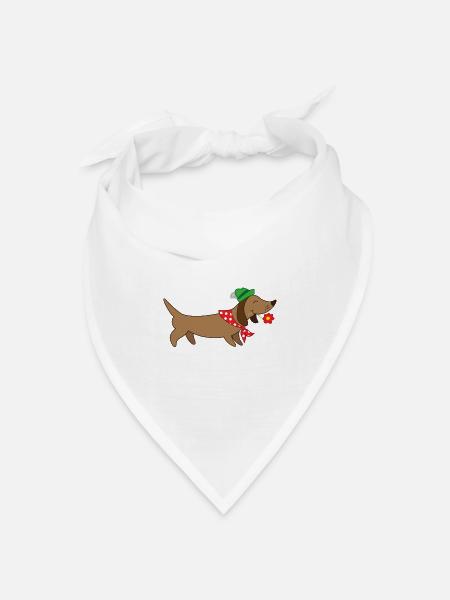 bayerischer Dackel - Bandana Dreieckstuch - Weiß