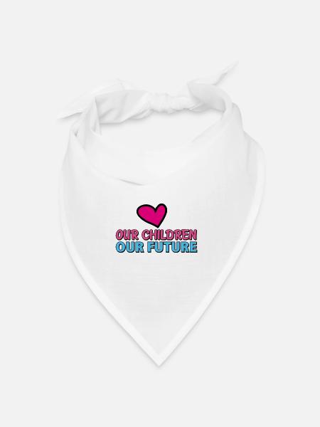 our children our future 2 - Bandana Dreieckstuch - Weiß