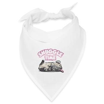 Kuschelzeit Katze süßes schlafendes Kätzchen Mieze - Bandana Dreieckstuch - Weiß - Vorne