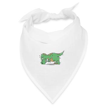 T-Rex Hates Push-Ups Liegestütze Lustig Humor - Bandana Dreieckstuch - Weiß - Vorne