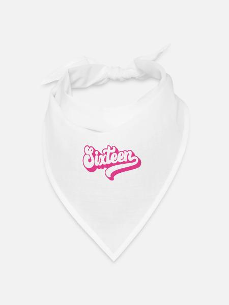 Sechzehn 16. Geburtstag für Mädchen 16 Jahre alt - Bandana Dreieckstuch - Weiß