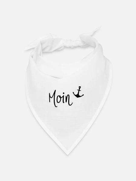 Moin mit Anker - Bandana Dreieckstuch - Weiß