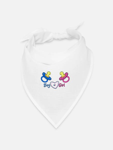 Boy or Girl Herzdesign Babyprint - Bandana Dreieckstuch - Weiß