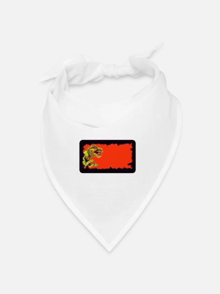T-Rex Dinosaurier | personalisierbar - Bandana Dreieckstuch - Weiß