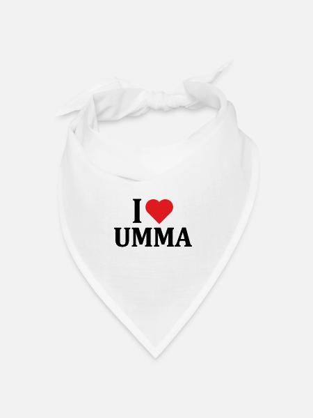 T-Shirt Ich liebe Umma T-Shirt Geschenkidee- - Bandana Dreieckstuch - Weiß
