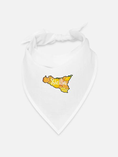 Sizilien Zitrus Motiv - Bandana Dreieckstuch - Weiß