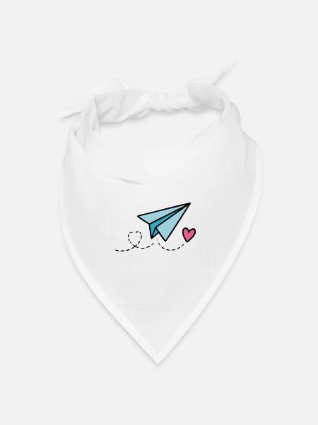 Papierflug Herz Geometrischer Print - Bandana Dreieckstuch - Weiß