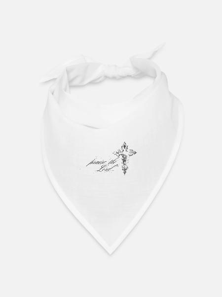Lettering Kreuz – praise the Lord - Bandana Dreieckstuch - Weiß